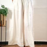 White cotton chikankari palazzo