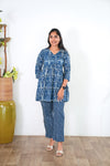 Indigo floral cotton comfies