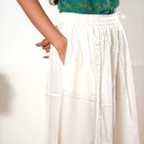 White cotton chikankari palazzo