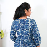 Indigo floral cotton comfies
