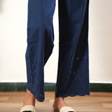 Navy cotton chikankari palazzo