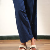Navy cotton chikankari palazzo