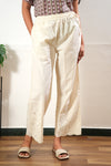 Off white cotton chikankari palazzo