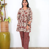 Grey and maroon cotton comfies