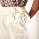 Off white cotton chikankari palazzo