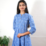 Powder blue lotus cotton button down co-ords set