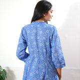 Powder blue lotus cotton button down co-ords set