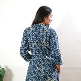 Indigo tie and dye cotton button down co-ords set