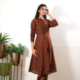 Rust orange butta cotton button down co-ords set