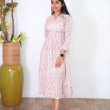 Lavender v neck cotton anarkali  kurta