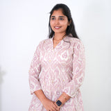 Lavender v neck cotton anarkali  kurta