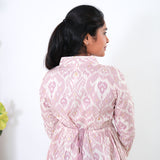 Lavender v neck cotton anarkali  kurta