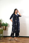 Midnight bule v neck cotton co-ords set