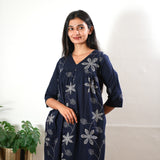 Midnight bule v neck cotton co-ords set