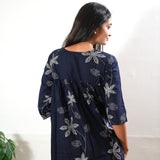 Midnight bule v neck cotton co-ords set