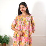 Pink v neck cotton co-ords set