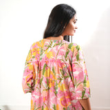 Pink v neck cotton co-ords set