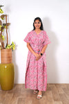 Flamingo pink cotton kaftan