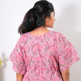 Flamingo pink cotton kaftan