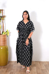 Black paisley cotton kaftan