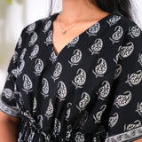 Black paisley cotton kaftan