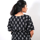 Black paisley cotton kaftan