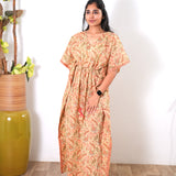 Caramel paisley cotton kaftan