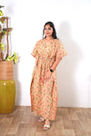 Caramel paisley cotton kaftan