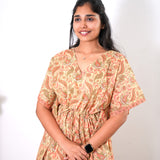 Caramel paisley cotton kaftan