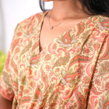 Caramel paisley cotton kaftan