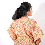 Caramel paisley cotton kaftan