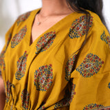 Mustard butta cotton kaftan