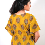 Mustard butta cotton kaftan