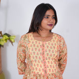 Mustard floral maternity nursing wear