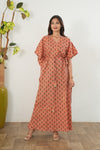 Peach cotton maternity nursing kaftan
