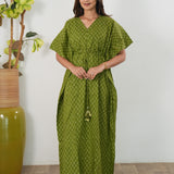 Green gram cotton maternity nursing kaftan