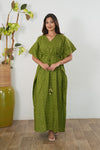 Green gram cotton maternity nursing kaftan