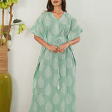 Pastel green butta maternity nursing kaftan