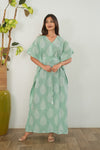 Pastel green butta maternity nursing kaftan