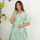 Pastel green butta maternity nursing kaftan