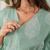 Pastel green butta maternity nursing kaftan