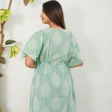 Pastel green butta maternity nursing kaftan