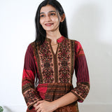 Cherry cotton long gown