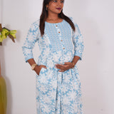 Sky blue maternity nursing wear