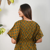 Turmeric cotton maternity nursing kaftan