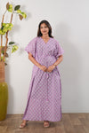 Purple cotton maternity nursing kaftan