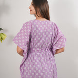 Purple cotton maternity nursing kaftan