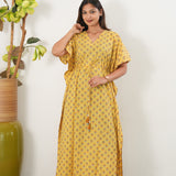Butter yellow cotton kaftan