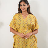 Butter yellow cotton kaftan
