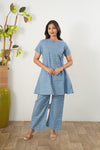 Baby blue cotton kurta night suit